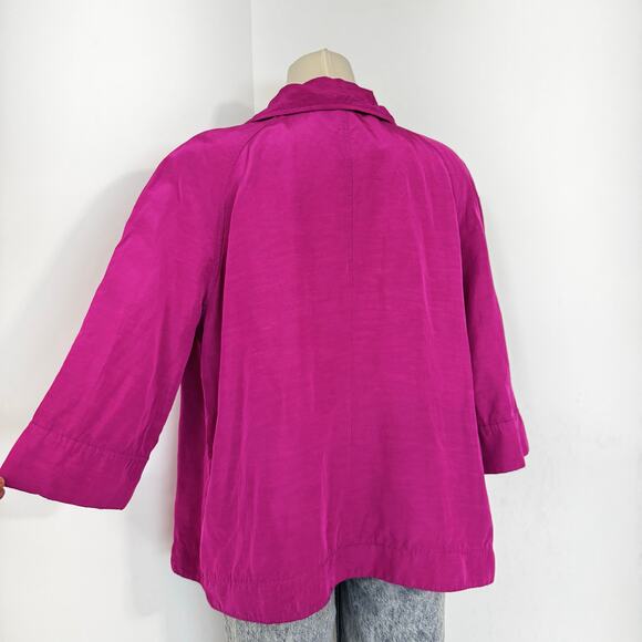 Lafayette 148 Linen Blend Full Zip Performance Blazer Jacket Hot Pink Size 18 - Picture 10 of 14